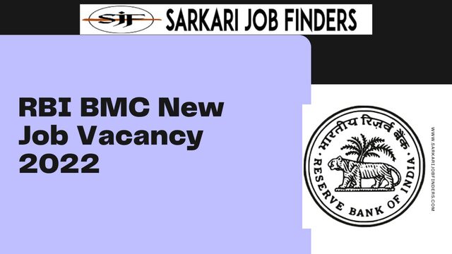RBI BMC New Job Vacancy 2022